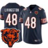 Bears #48 Andy Livingston Tackle Twill Jersey -Navy with 2023 Bear Head Logo Patch