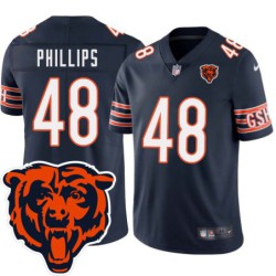 Bears #48 Reggie Phillips Tackle Twill Jersey -Navy with 2023 Bear Head Logo Patch
