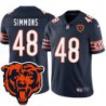 Bears #48 Joshua Simmons Tackle Twill Jersey -Navy with 2023 Bear Head Logo Patch