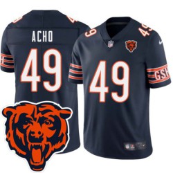 Bears #49 Sam Acho Tackle Twill Jersey -Navy with 2023 Bear Head Logo Patch