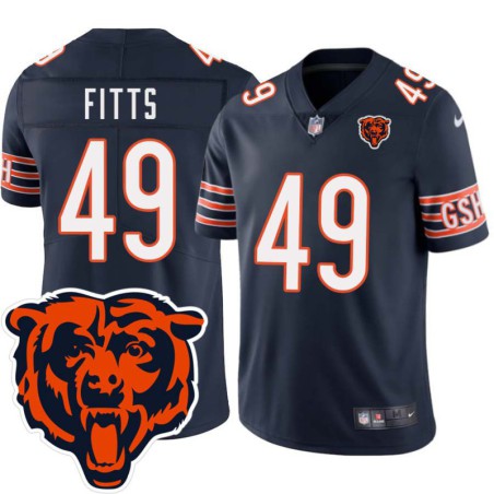 Bears #49 Kylie Fitts Tackle Twill Jersey -Navy with 2023 Bear Head Logo Patch