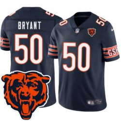 Bears #50 Waymond Bryant Tackle Twill Jersey -Navy with 2023 Bear Head Logo Patch