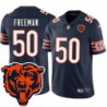 Bears #50 Jerrell Freeman Tackle Twill Jersey -Navy with 2023 Bear Head Logo Patch