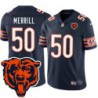 Bears #50 Mark Merrill Tackle Twill Jersey -Navy with 2023 Bear Head Logo Patch