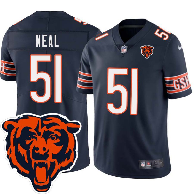 Bears #51 Dan Neal Tackle Twill Jersey -Navy with 2023 Bear Head Logo Patch