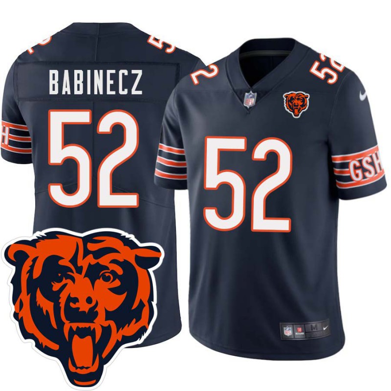 Bears #52 John Babinecz Tackle Twill Jersey -Navy with 2023 Bear Head Logo Patch