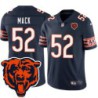 Bears #52 Khalil Mack Tackle Twill Jersey -Navy with 2023 Bear Head Logo Patch