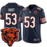 Bears #53 Tommy Hart Tackle Twill Jersey -Navy with 2023 Bear Head Logo Patch