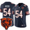 Bears #54 Tom Hicks Tackle Twill Jersey -Navy with 2023 Bear Head Logo Patch