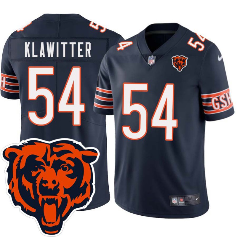 Bears #54 Dick Klawitter Tackle Twill Jersey -Navy with 2023 Bear Head Logo Patch