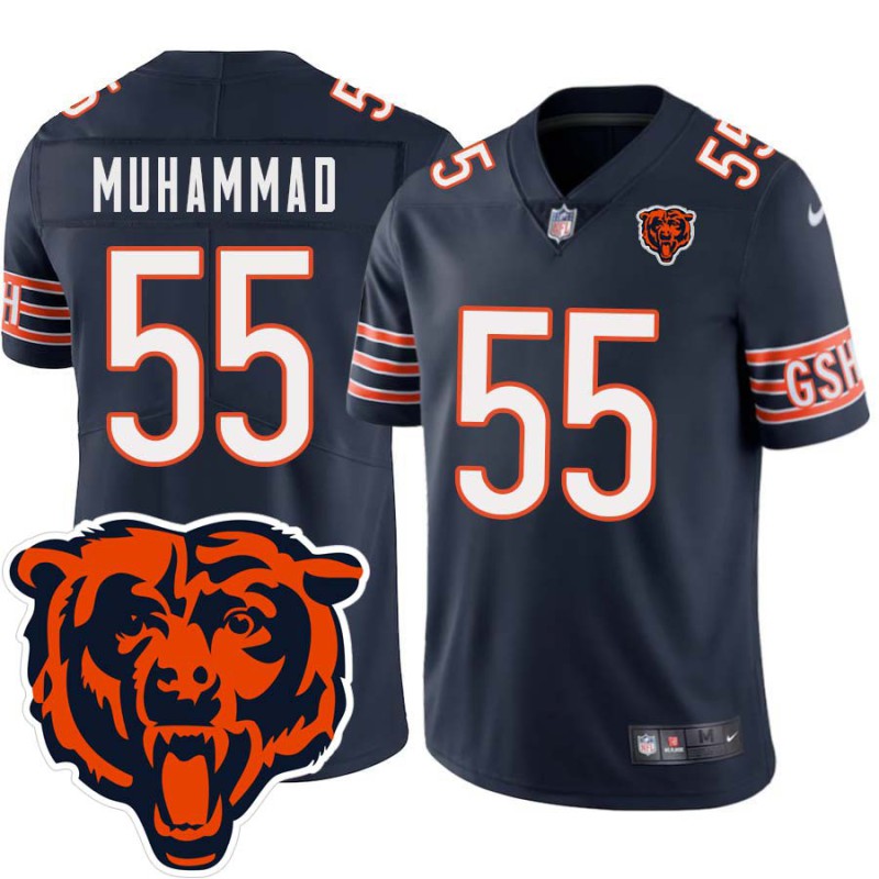 Bears #55 Al-Quadin Muhammad Tackle Twill Jersey -Navy with 2023 Bear Head Logo Patch