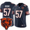 Bears #57 J.R. Boone Tackle Twill Jersey -Navy with 2023 Bear Head Logo Patch