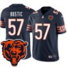 Bears #57 Jonathan Bostic Tackle Twill Jersey -Navy with 2023 Bear Head Logo Patch