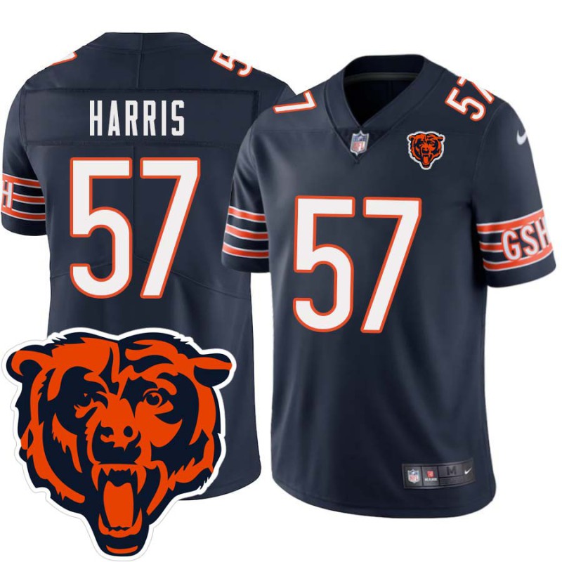 Bears #57 Sean Harris Tackle Twill Jersey -Navy with 2023 Bear Head Logo Patch