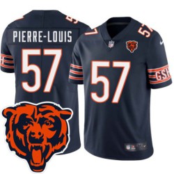 Bears #57 Kevin Pierre-Louis Tackle Twill Jersey -Navy with 2023 Bear Head Logo Patch