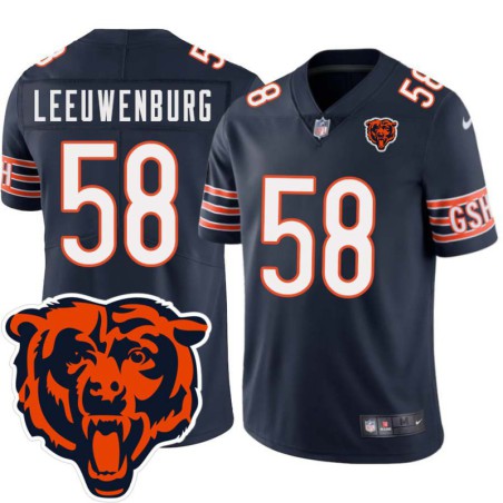 Bears #58 Jay Leeuwenburg Tackle Twill Jersey -Navy with 2023 Bear Head Logo Patch