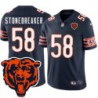 Bears #58 Mike Stonebreaker Tackle Twill Jersey -Navy with 2023 Bear Head Logo Patch