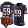 Bears #59 Leonard Jackson Tackle Twill Jersey -Navy with 2023 Bear Head Logo Patch