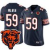 Bears #59 Cassius Marsh Tackle Twill Jersey -Navy with 2023 Bear Head Logo Patch