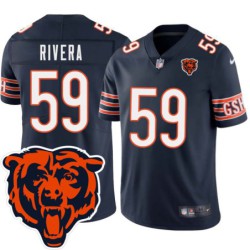 Bears #59 Ron Rivera Tackle Twill Jersey -Navy with 2023 Bear Head Logo Patch