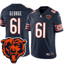 Bears #61 Bill George Tackle Twill Jersey -Navy with 2023 Bear Head Logo Patch