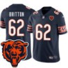 Bears #62 Eben Britton Tackle Twill Jersey -Navy with 2023 Bear Head Logo Patch