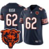 Bears #62 Eric Kush Tackle Twill Jersey -Navy with 2023 Bear Head Logo Patch