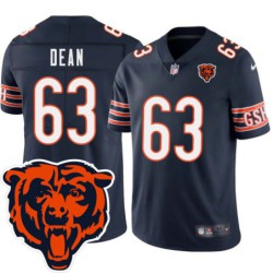 Bears #63 Fred Dean Tackle Twill Jersey -Navy with 2023 Bear Head Logo Patch
