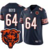 Bears #64 Dino Boyd Tackle Twill Jersey -Navy with 2023 Bear Head Logo Patch