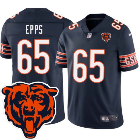 Bears #65 Tory Epps Tackle Twill Jersey -Navy with 2023 Bear Head Logo Patch