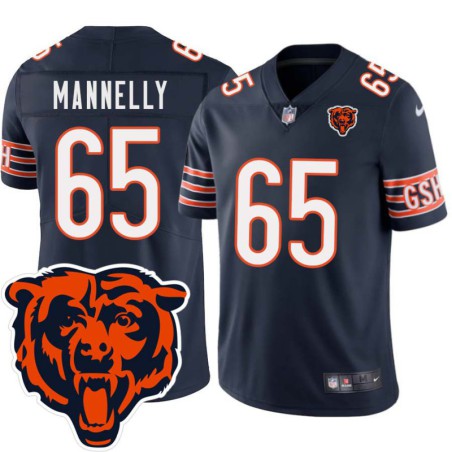 Bears #65 Patrick Mannelly Tackle Twill Jersey -Navy with 2023 Bear Head Logo Patch