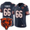 Bears #66 Bulldog Turner Tackle Twill Jersey -Navy with 2023 Bear Head Logo Patch