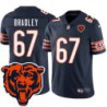 Bears #67 Ed Bradley Tackle Twill Jersey -Navy with 2023 Bear Head Logo Patch