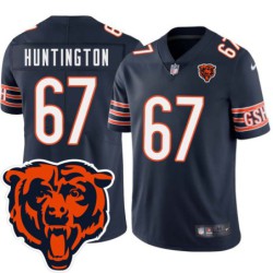 Bears #67 Greg Huntington Tackle Twill Jersey -Navy with 2023 Bear Head Logo Patch