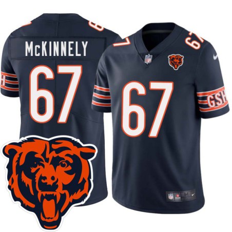 Bears #67 Phil McKinnely Tackle Twill Jersey -Navy with 2023 Bear Head Logo Patch