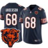 Bears #68 Bryan Anderson Tackle Twill Jersey -Navy with 2023 Bear Head Logo Patch