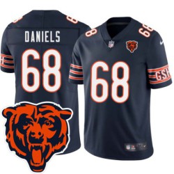 Bears #68 James Daniels Tackle Twill Jersey -Navy with 2023 Bear Head Logo Patch