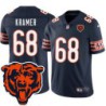 Bears #68 Doug Kramer Tackle Twill Jersey -Navy with 2023 Bear Head Logo Patch