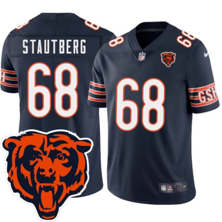 Bears #68 Jerry Stautberg Tackle Twill Jersey -Navy with 2023 Bear Head Logo Patch