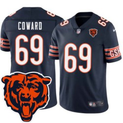 Bears #69 Rashaad Coward Tackle Twill Jersey -Navy with 2023 Bear Head Logo Patch