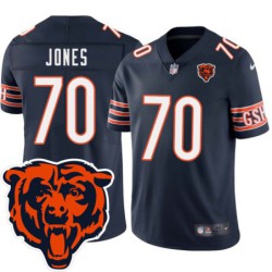 Bears #70 Braxton Jones Tackle Twill Jersey -Navy with 2023 Bear Head Logo Patch