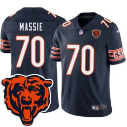 Bears #70 Bobby Massie Tackle Twill Jersey -Navy with 2023 Bear Head Logo Patch