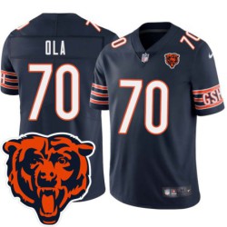 Bears #70 Michael Ola Tackle Twill Jersey -Navy with 2023 Bear Head Logo Patch