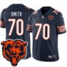 Bears #70 D'Anthony Smith Tackle Twill Jersey -Navy with 2023 Bear Head Logo Patch