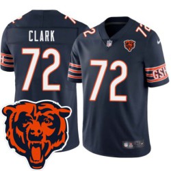 Bears #72 Jon Clark Tackle Twill Jersey -Navy with 2023 Bear Head Logo Patch