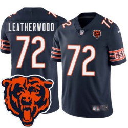 Bears #72 Alex Leatherwood Tackle Twill Jersey -Navy with 2023 Bear Head Logo Patch