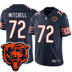 Bears #72 Qasim Mitchell Tackle Twill Jersey -Navy with 2023 Bear Head Logo Patch