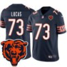 Bears #73 Cornelius Lucas Tackle Twill Jersey -Navy with 2023 Bear Head Logo Patch