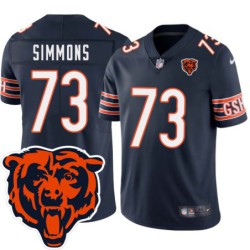 Bears #73 Lachavious Simmons Tackle Twill Jersey -Navy with 2023 Bear Head Logo Patch