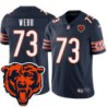 Bears #73 J'Marcus Webb Tackle Twill Jersey -Navy with 2023 Bear Head Logo Patch